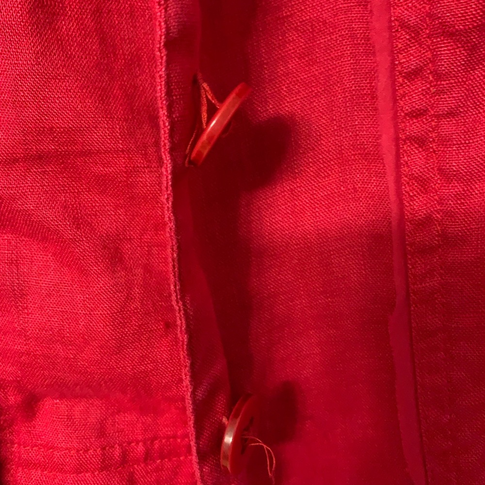 Coldwater Creek size 14 100% Linen red jacket - Picture 5 of 8
